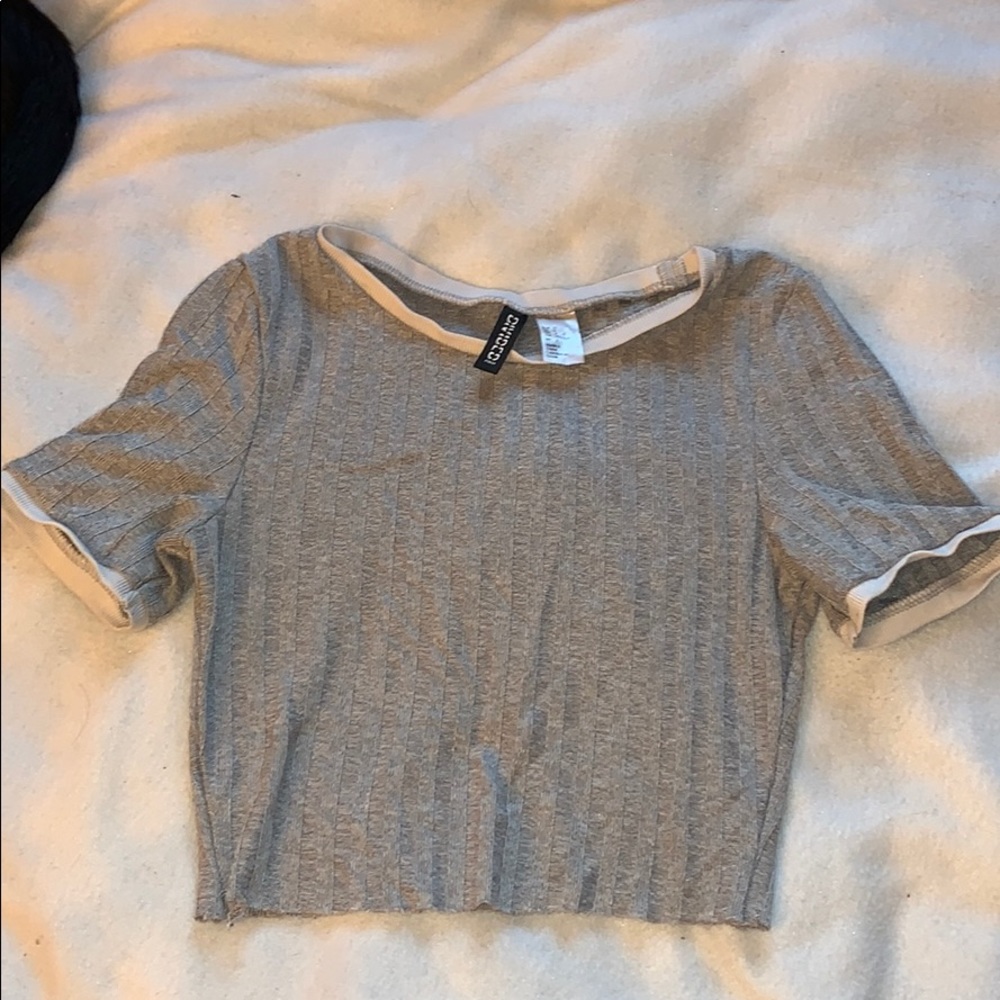 Gray crop top